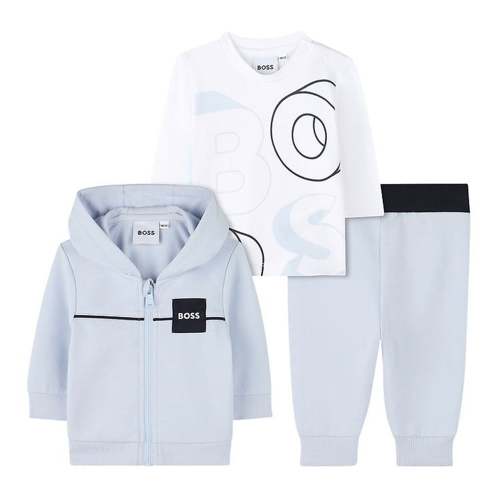 BOSS Gaveæske - Sweatsæt/Bluse - Lysebå/Hvid m. Print