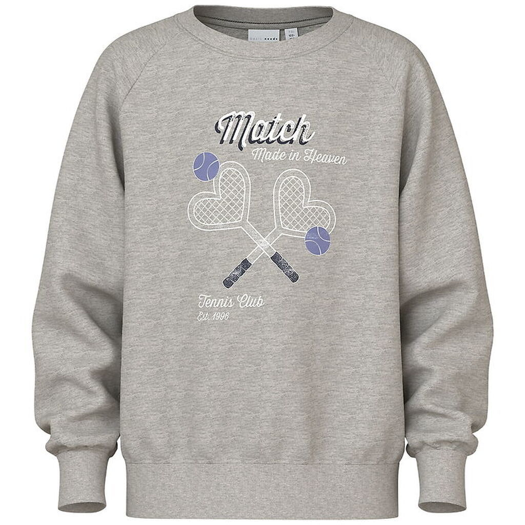 Name It Sweatshirt - NkfVenus - Grey Melange/Heart Rackets
