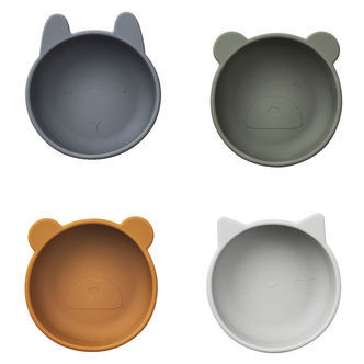 Liewood Skåle - Silikone - Iggy - 4-pak - Blue Mix