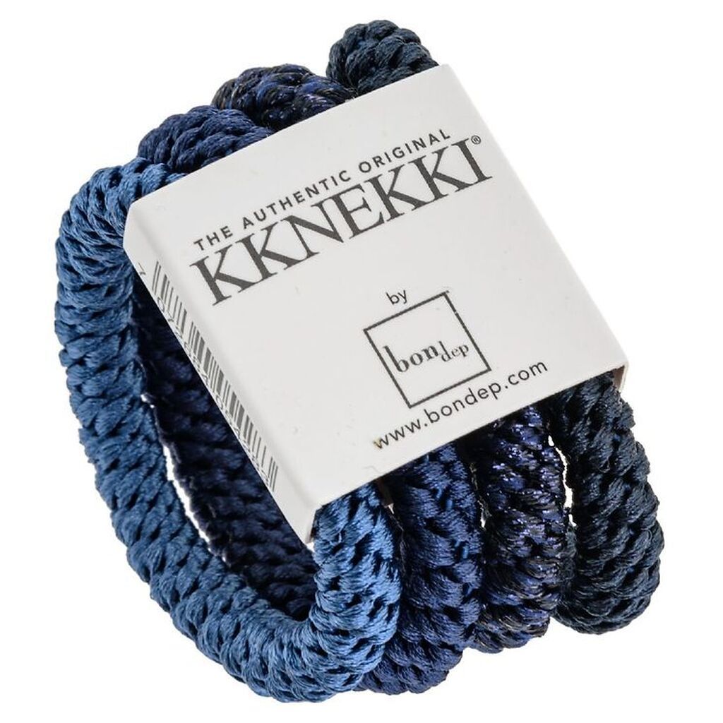 Kknekki Hårelastikker - 4-pak - Blå/Navy/Glimmer Mix