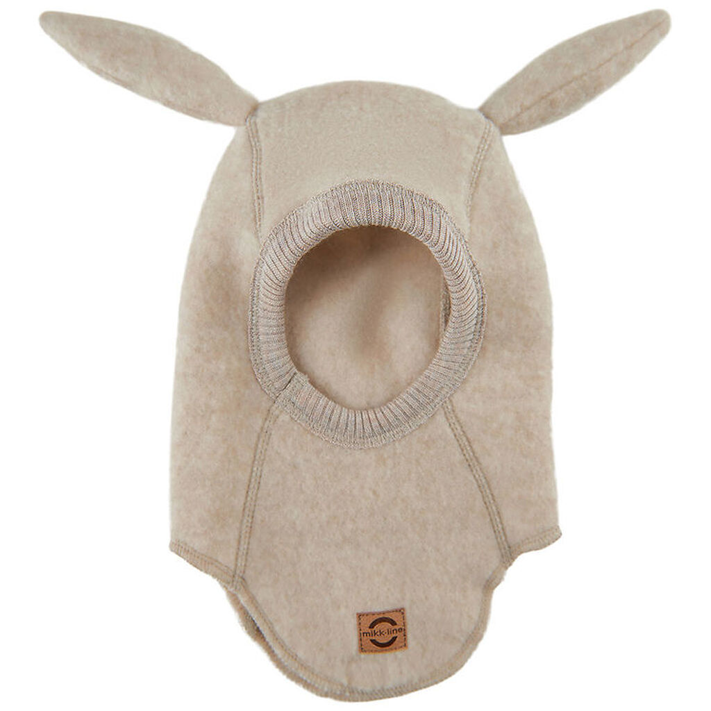 Mikk-Line Elefanthue - Uld - 1-lags - Melange Offwhite m. Ører