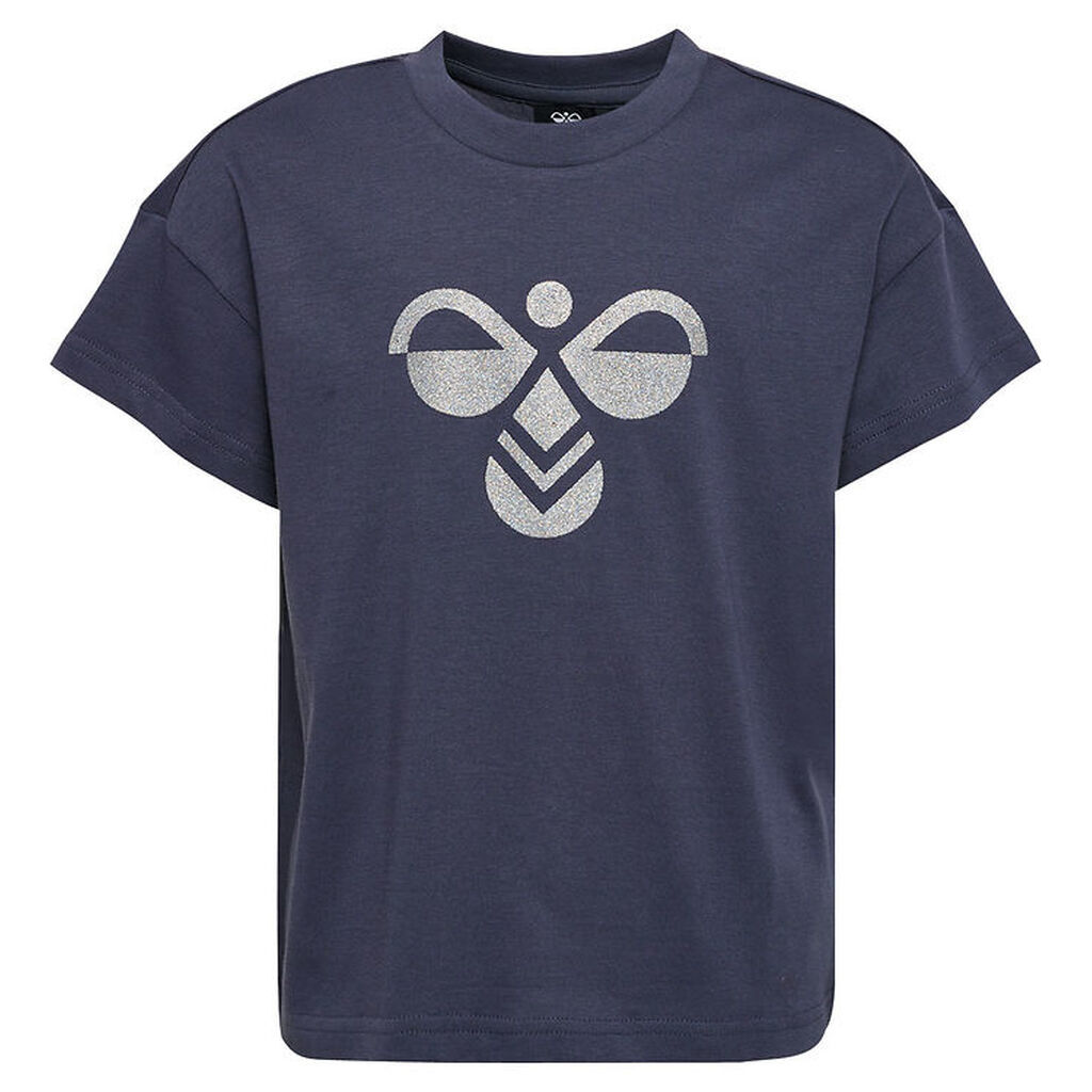 Hummel T-shirt - Cropped - hml Luna - Ombre Blue m. Glimmer