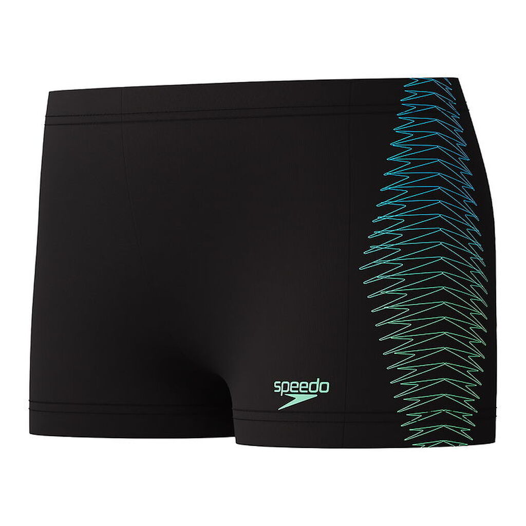 Speedo Badebukser - Plastisol Placement - Sort m. Grøn