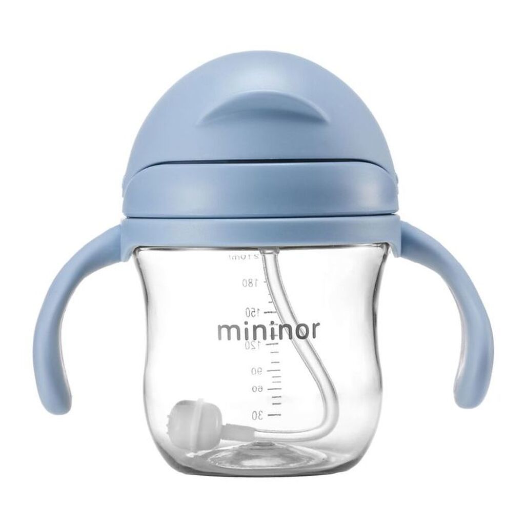 Mininor Kop m. Sugerør - Tritan - 220 ml - Blå