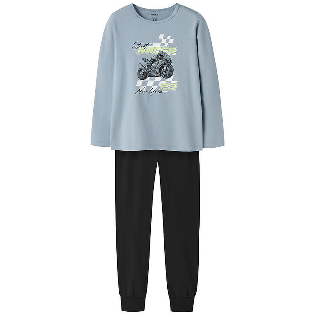 Name It Nattøj - 2-Delt - Noos - NkmNightset - Dusty Blue/ Black