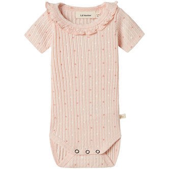 Lil' Atelier Body k/æ - Rib - NbfHulla - Peach Blush m. Hjerter