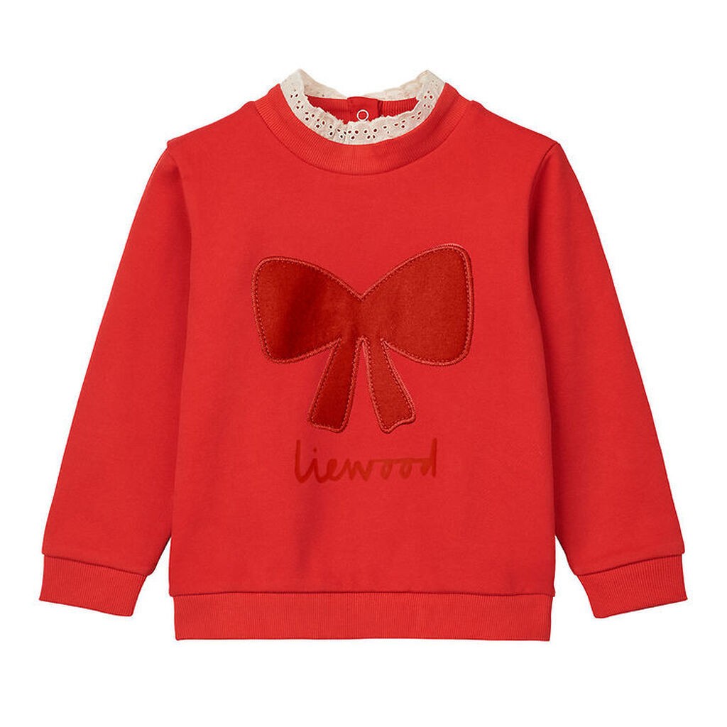 Liewood Sweatshirt - Rakel - Holiday Bow Dark Red/Apple Red