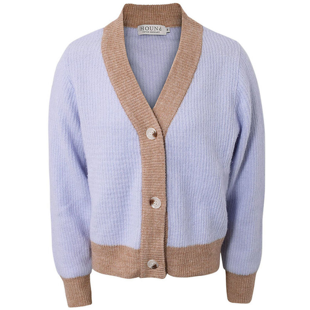 Hound Cardigan - Strik - Rib - Lilla/Beige