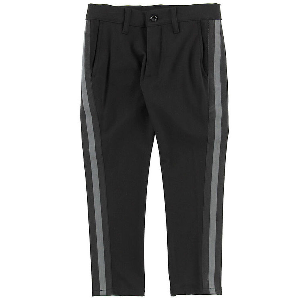 Grunt Bukser - Dude - Sort m. Stribe