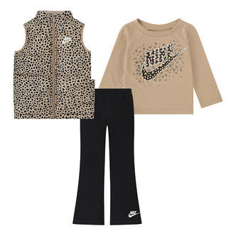 Nike Sæt - Vest/Bukser/Bluse - Sort/Leopard