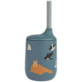 Liewood Kop m. Sugerør - Silikone - Ellis - Arctic Sea/Ocean Vie