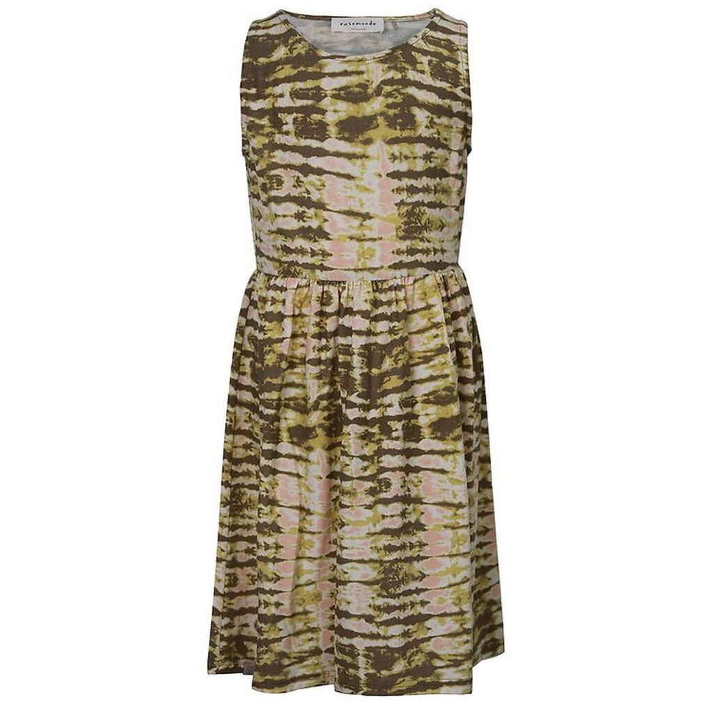 Rosemunde Kjole - Sand Striped Tie Dye Print