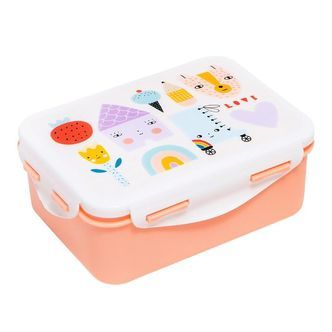 Petit Monkey Madkasse - Skate & House - Hvid/Fersken