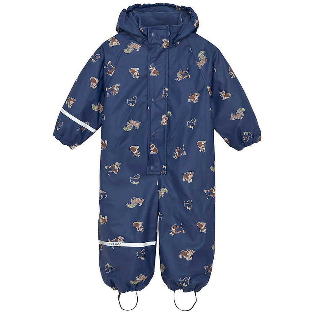 CeLaVi Regndragt m. Fleece - PU - Oceania m. Print