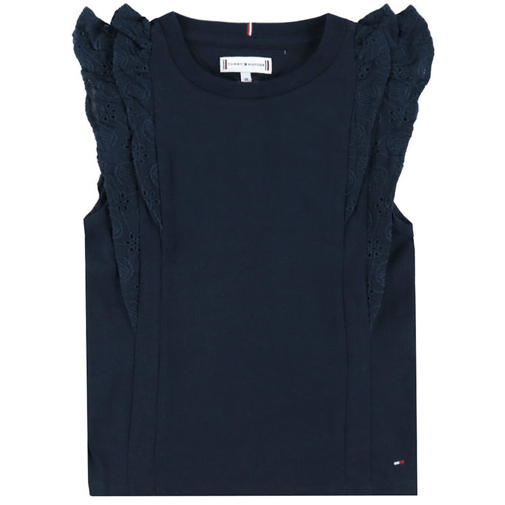 Tommy Hilfiger T-shirt - Broderie Anglaise - Dark Night Navy