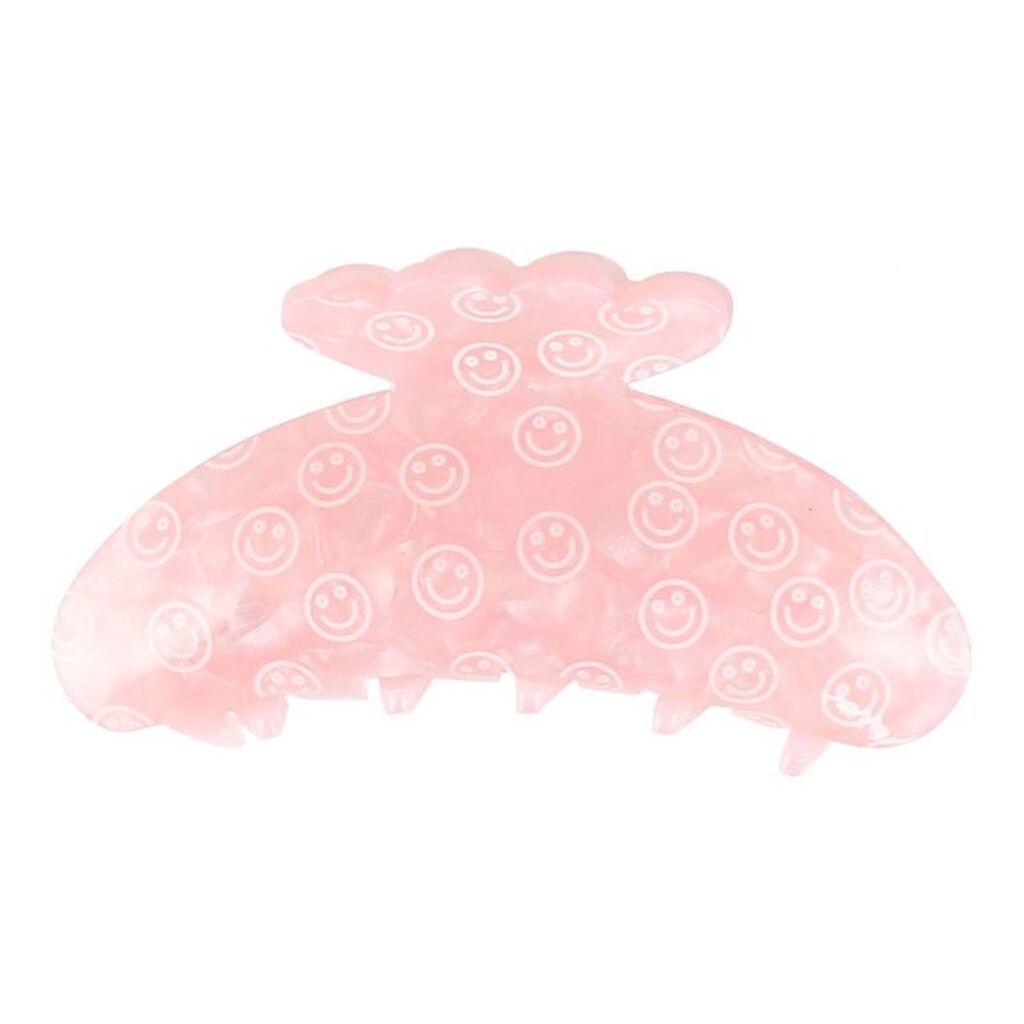 By Stær Hårklemme - Asta - 10x5 cm - Smiley Lyserød