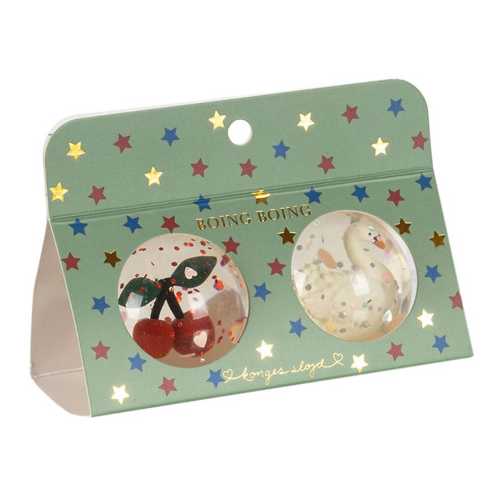 Konges Sløjd Hoppebolde - 2-pak - Cherry/Swan