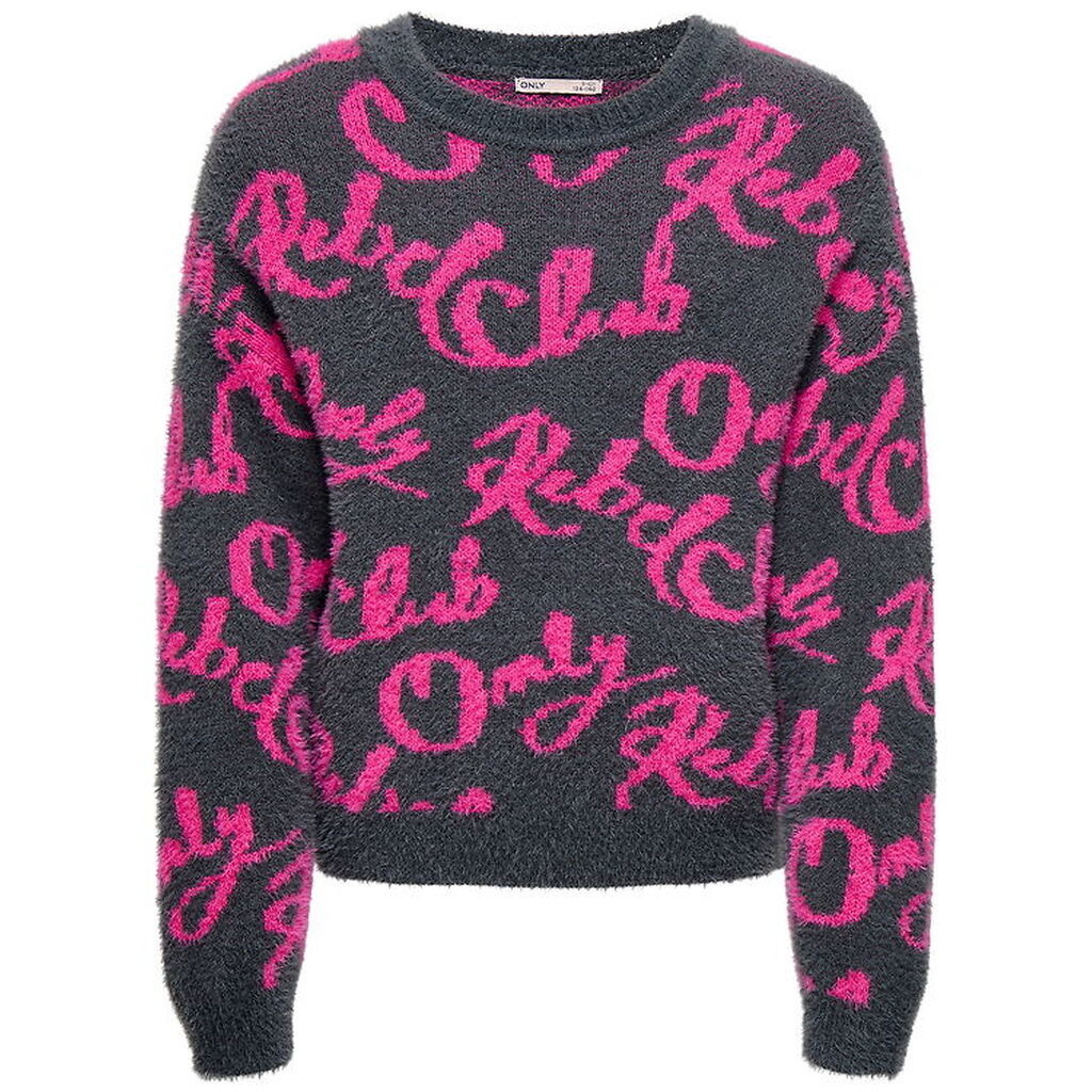 Kids Only Bluse - Strik - KogDina - Blackened Pearl/Magenta