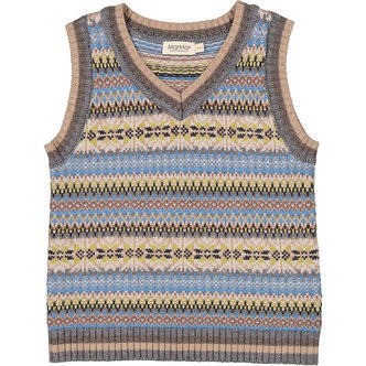 MarMar Vest - Uld/Bomuld - Taj - Fair Isle