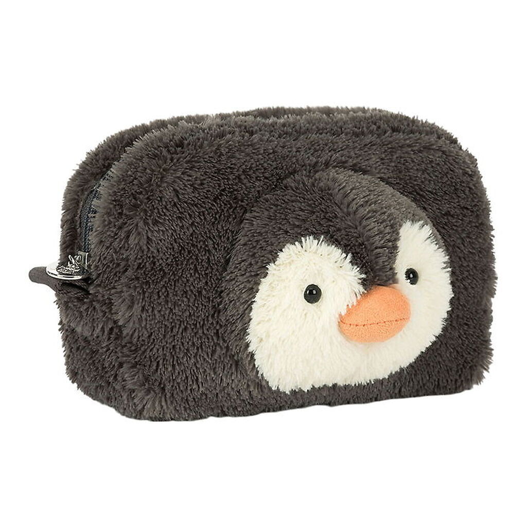 Jellycat taske - 13x19 cm - Peanut Penguin Pouch - Grå