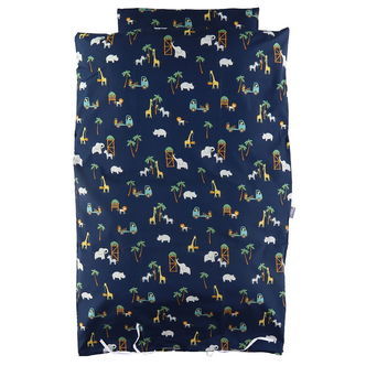 Nørgaard Madsens Sengetøj - Voksen - Navy m. Safaridyr