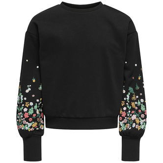 Kids Only Sweatshirt - KogBrooke - Sort/Sleeve Flower