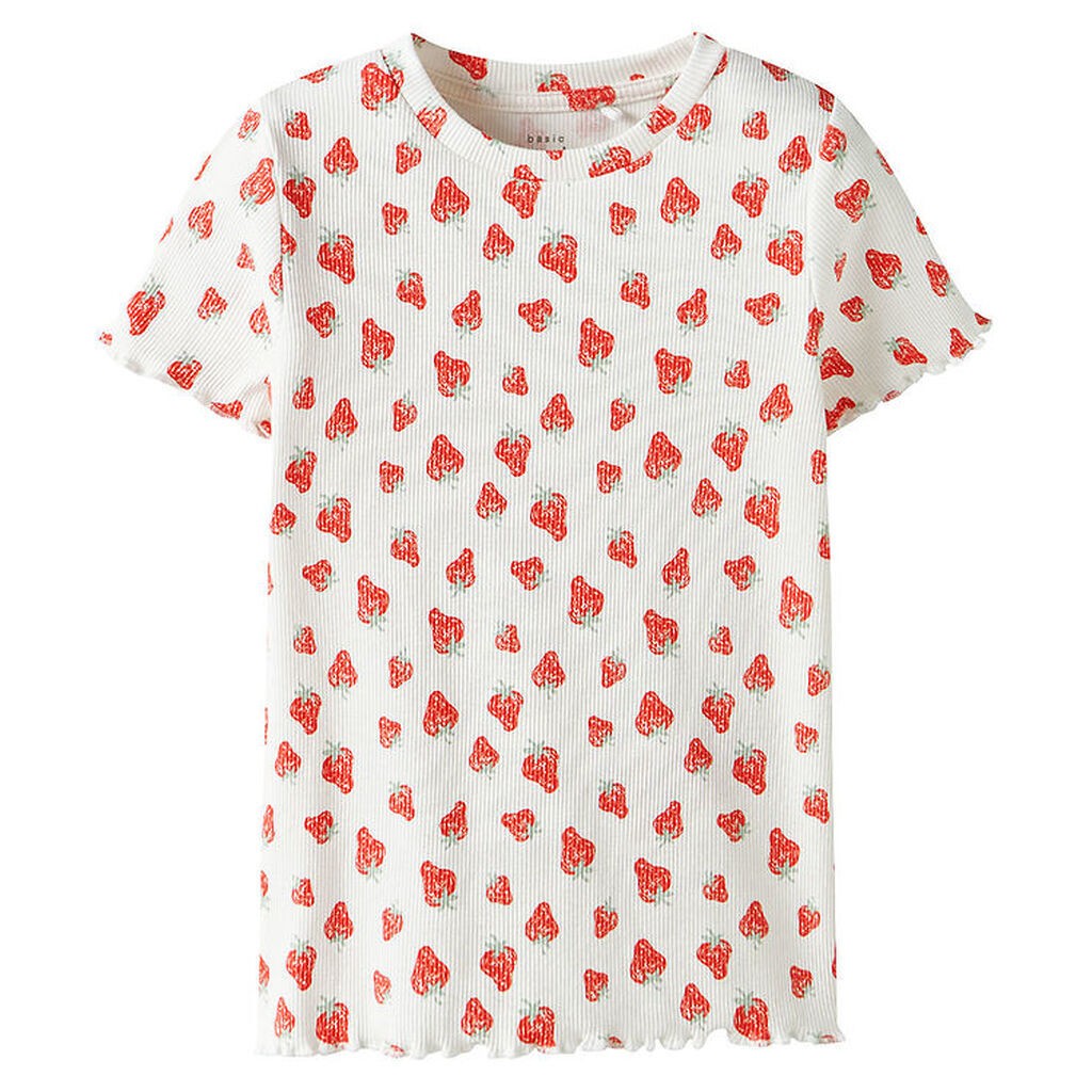 Name It T-shirt - NmfVemma - Bright White/Strawberry