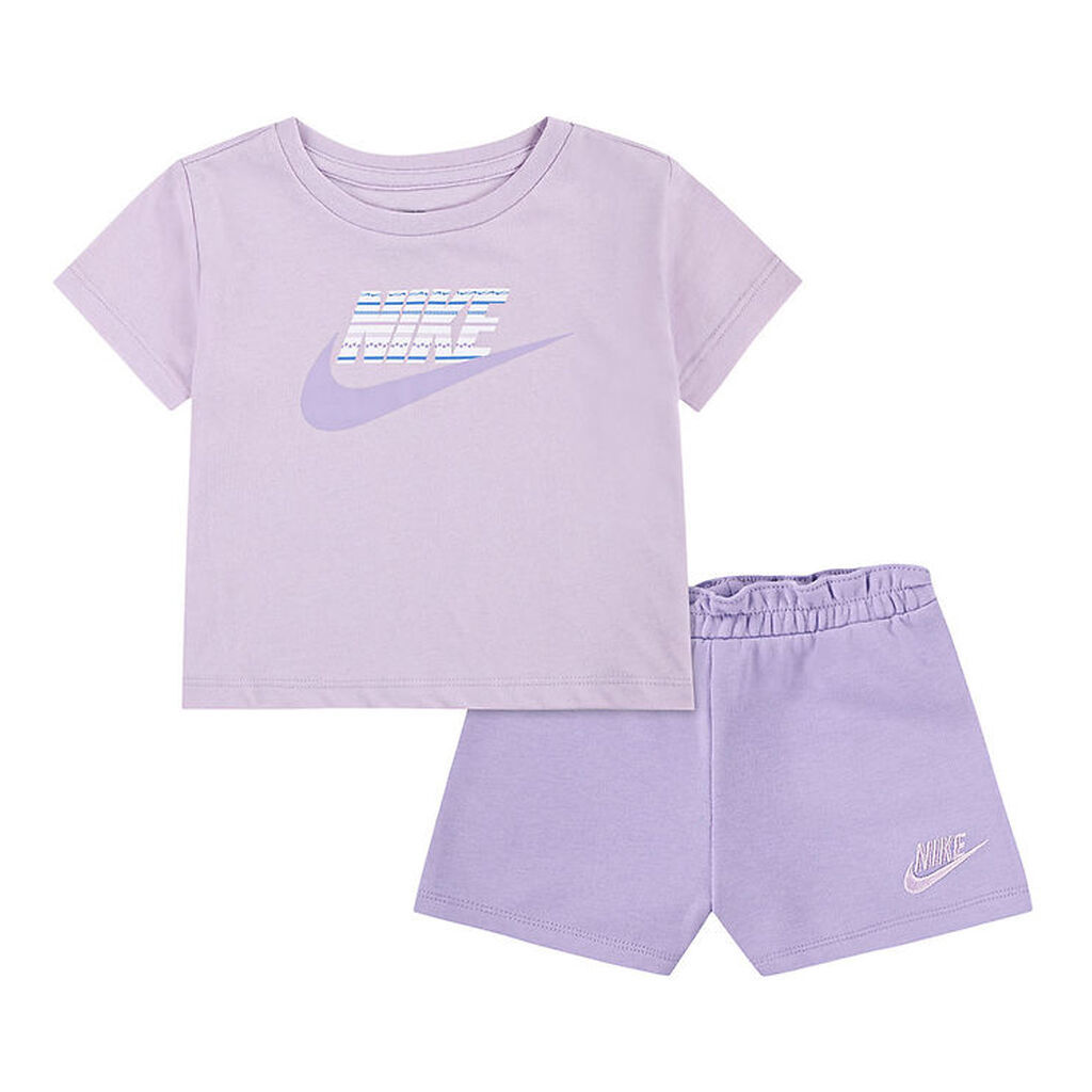 Nike Shortssæt - T-shirt/Shorts - Hydrangeas