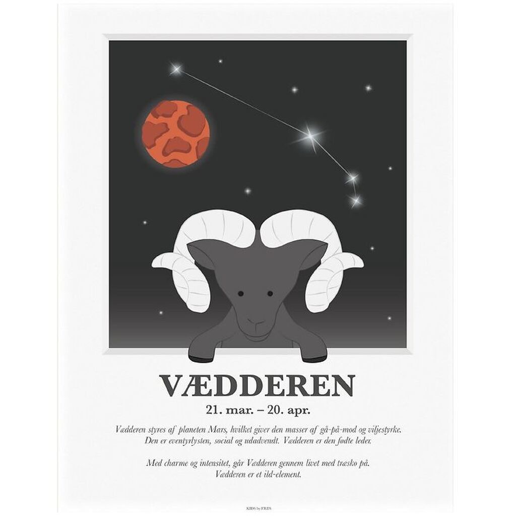 Kids by Friis Plakat - Stjernetegn - Vædderen