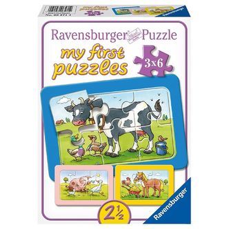 Ravensburger Puslespil - My First - 3x6 Brikker - Animal Friends