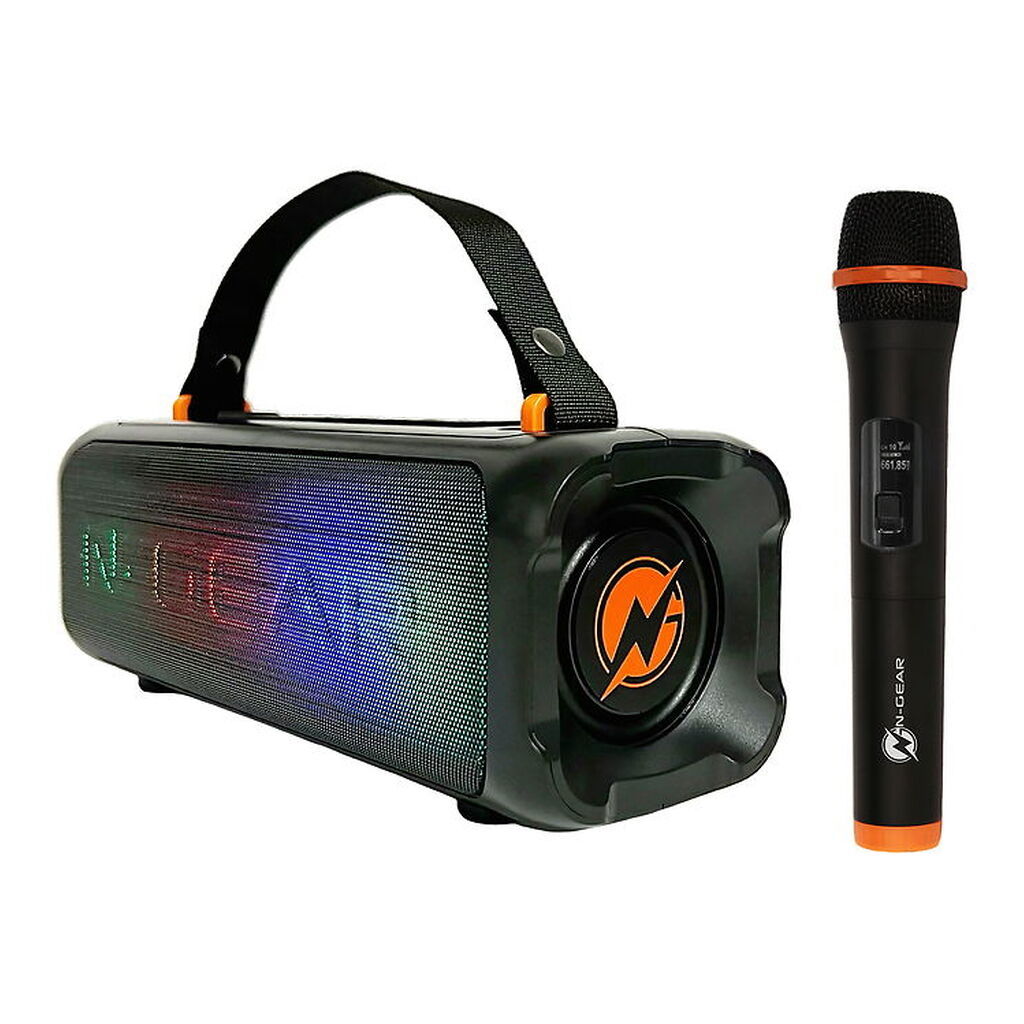 N-GEAR Højtaler m. Mikrofon/Lys - Blazooka 703 - Trådløs - Soert