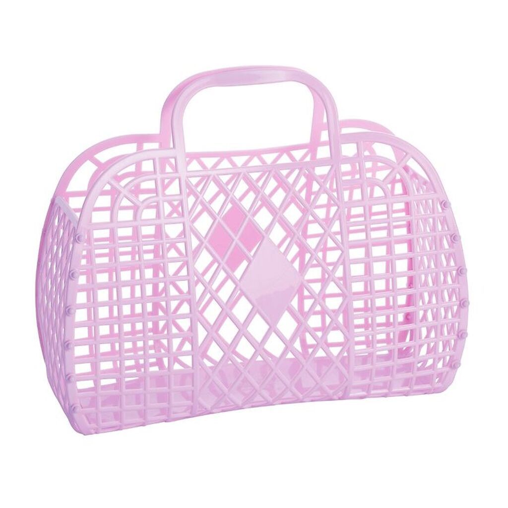 Sun Jellies Stor Foldekurv - Retro - 37x30x11 cm - Lilac
