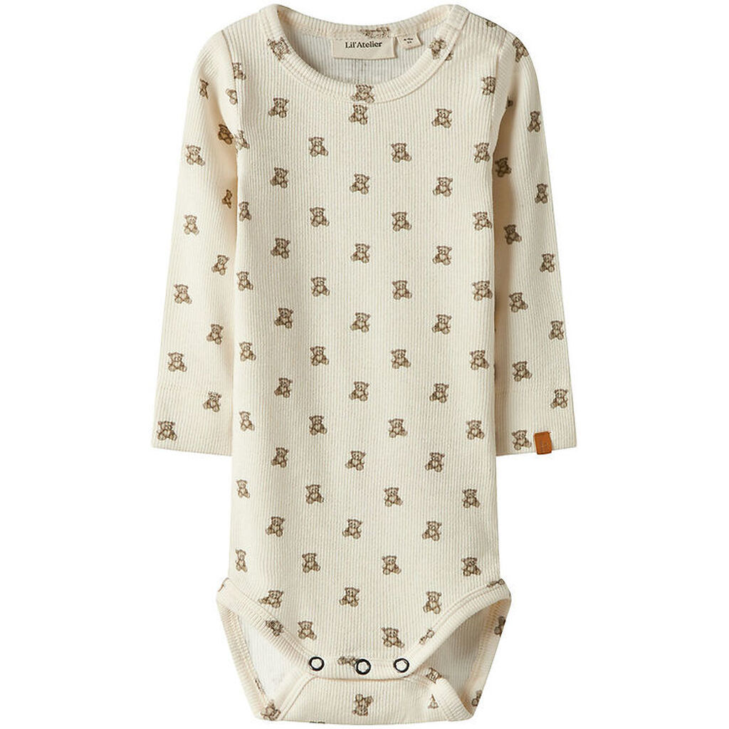 Lil' Atelier Body l/æ - Rib - NbnGavo - Turtledove/Teddy Bear