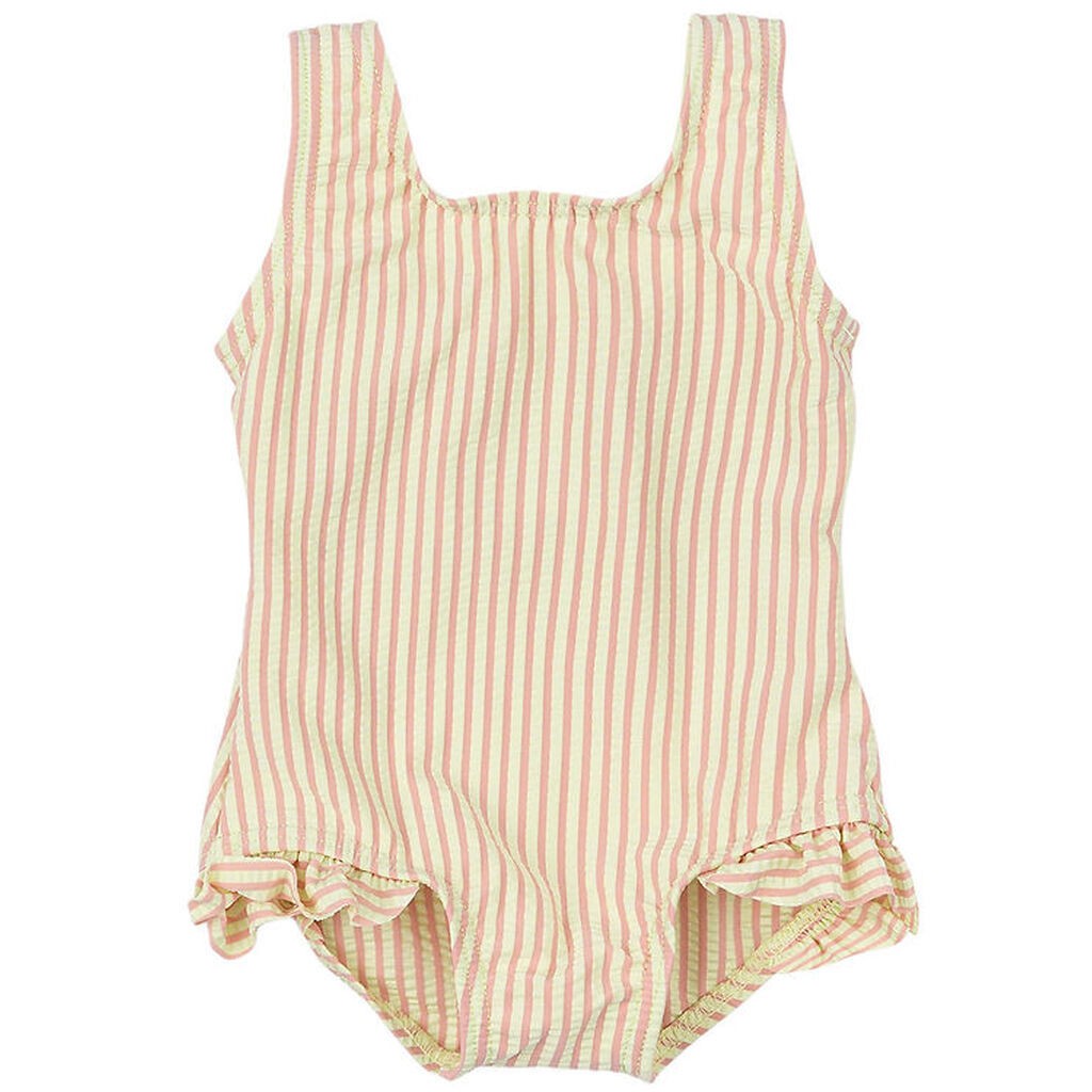 Petit Piao Badedragt - Butterfly - Bright Rose/Hvid