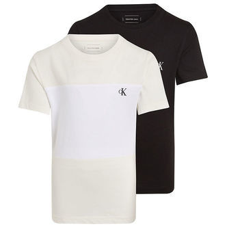Calvin Klein T-shirt - 2-pak - Color Block - Black/Tofu Colorblo