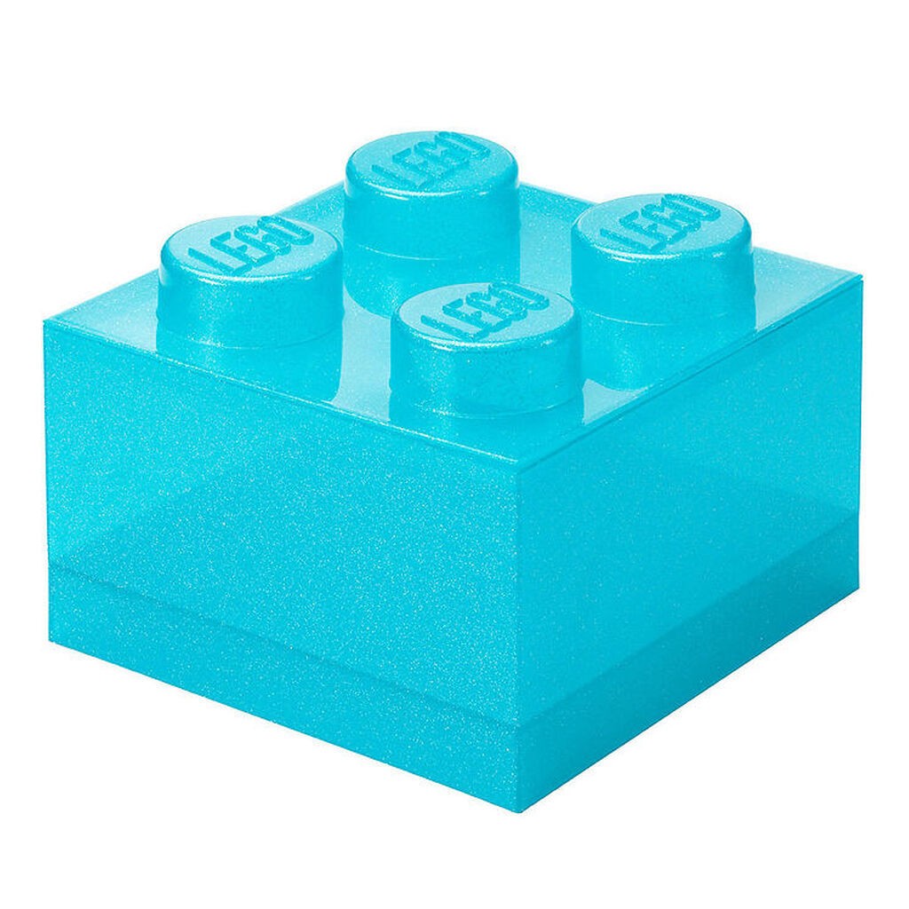 LEGOÂ® Storage Opbevaringsboks - 4 Knopper - Glitter Light Blue