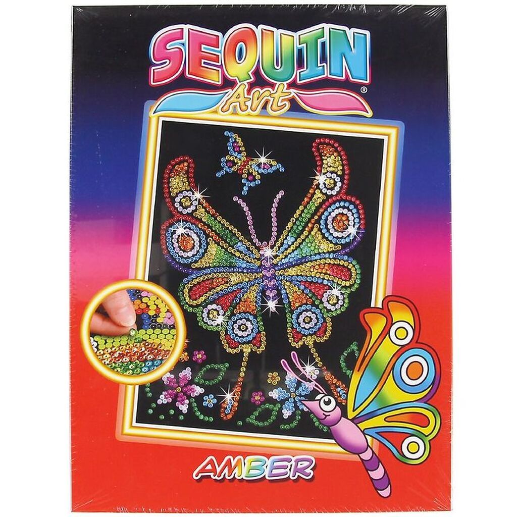 Sequin Art Pailletbillede - Amber - Sommerfugl