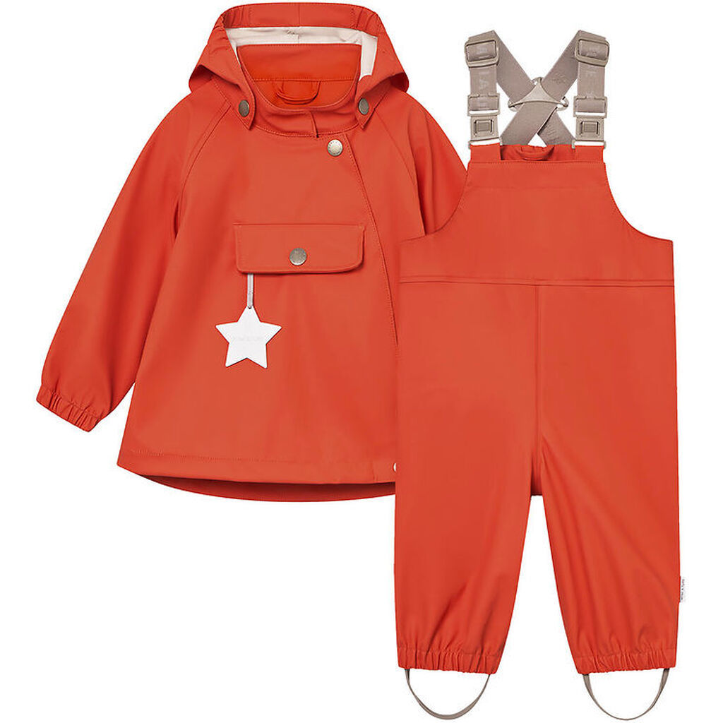 Mini A Ture Regntøj m. Seler - PU - MatWainis - Paprika Red