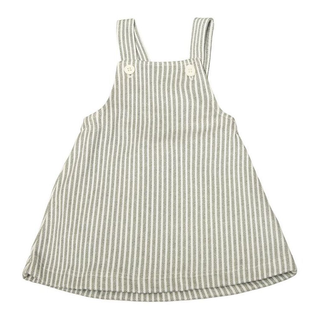 Joha Kjole - Pinafore - Støvet Grøn/Hvid Stribet