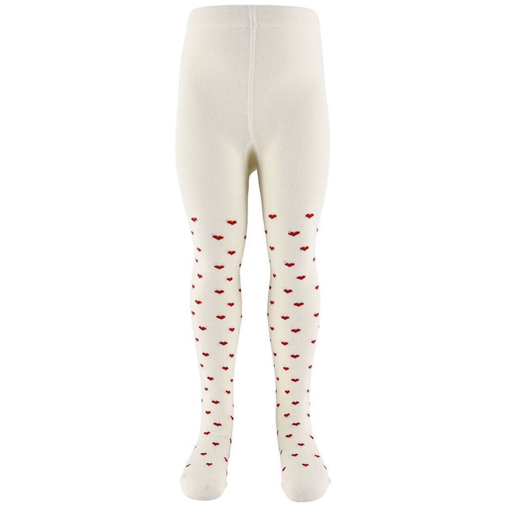 Lil Atelier Strømpebukser - NbfReba - Turtledove/Red Hearts