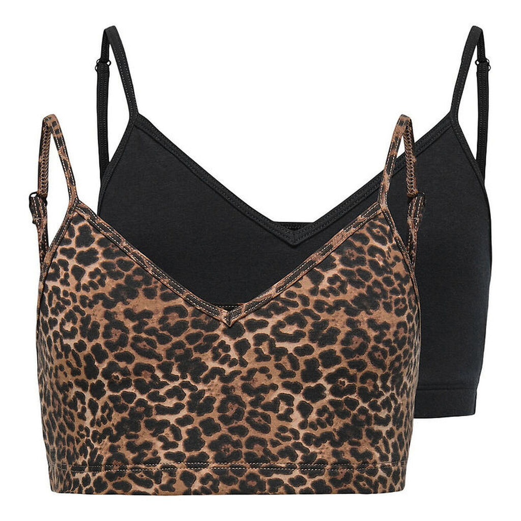 Kids Only BH u. Bøjle - 2-pak - KogLola - Black/Leo