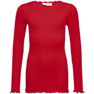 Rosemunde Bluse - Beatha - Rib - Crimson m. Blonder