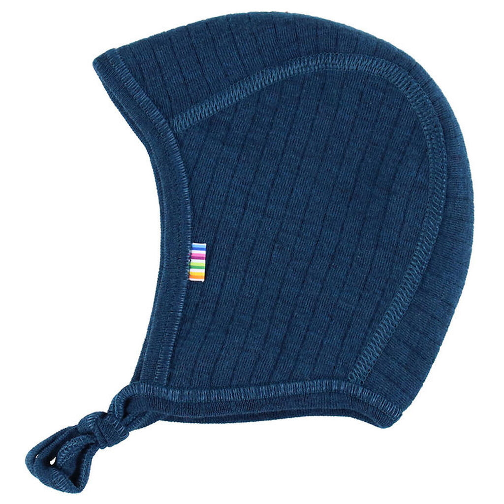 Joha Babyhjelm - Uld - Rib - 2-lags - Mørk Turkis