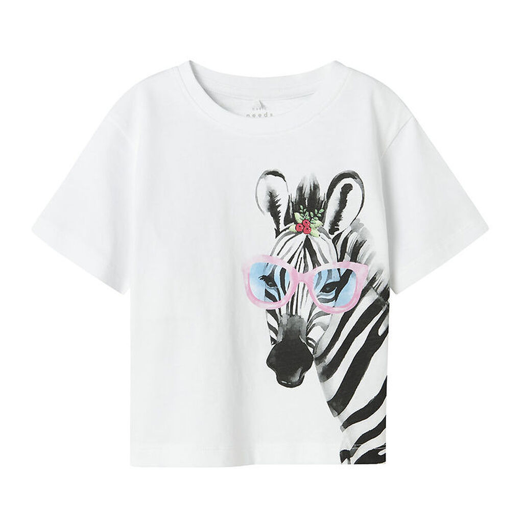 Name It T-shirt - NmfVotea - Bright White/Zebra