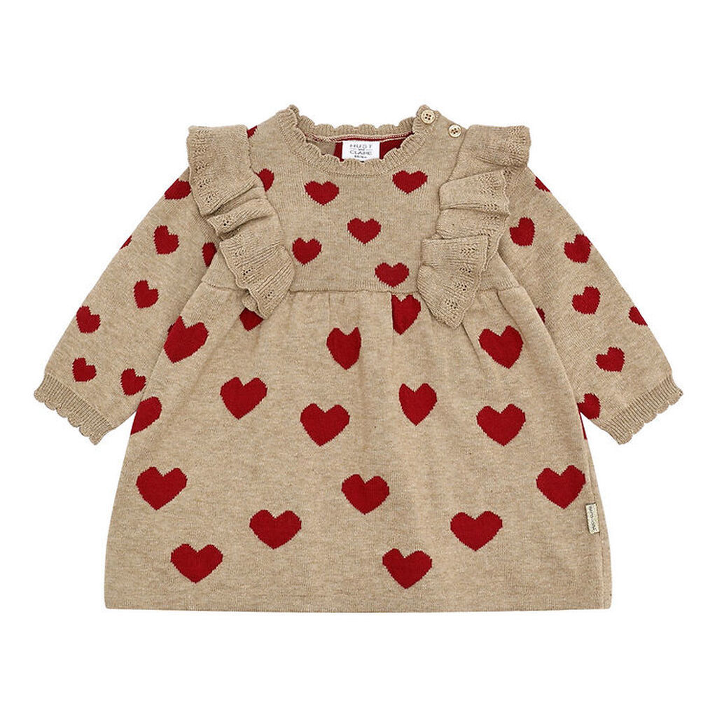 Hust and Claire Kjole - Strik - HCKristel - Biscuit m. Hjerter