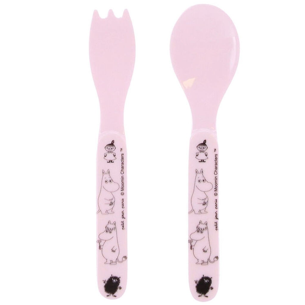 Petit Jour Paris Bestik - 2 stk. - Ske/Gaffel - Moomin - Pink
