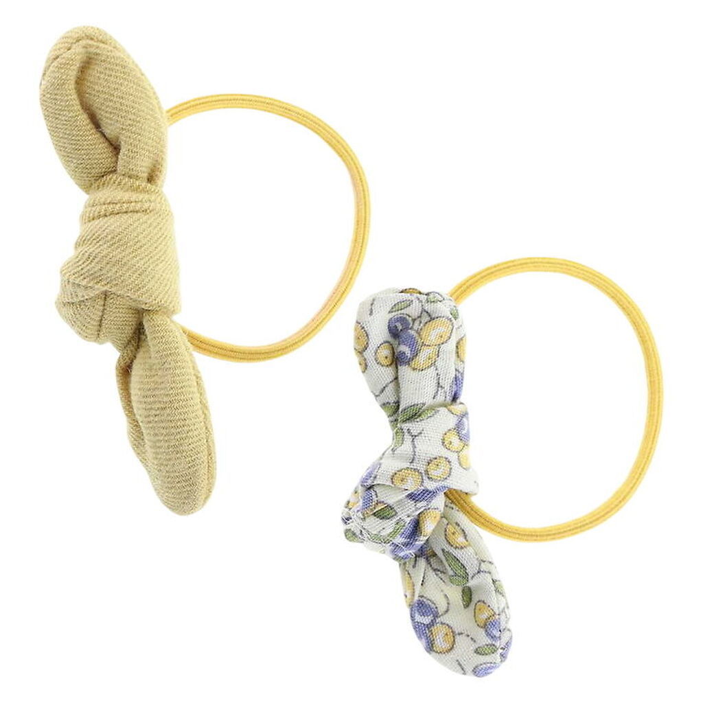 By Stær Hårelastikker m. Sløjfe - Leise - 2-pak - Gul Mix