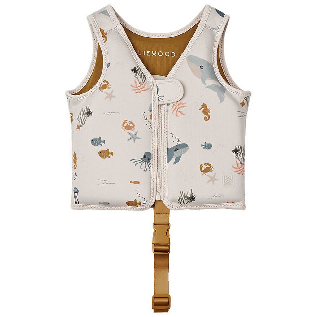 Liewood Svømmevest - 19-30 kg - Dove - Sea Creature/Sandy