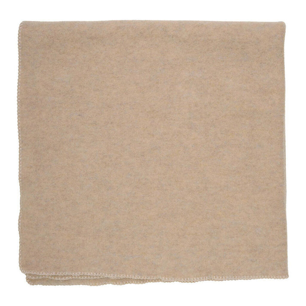 Huttelihut Tæppe - Uldfleece - 85x85 cm - Camel Melange