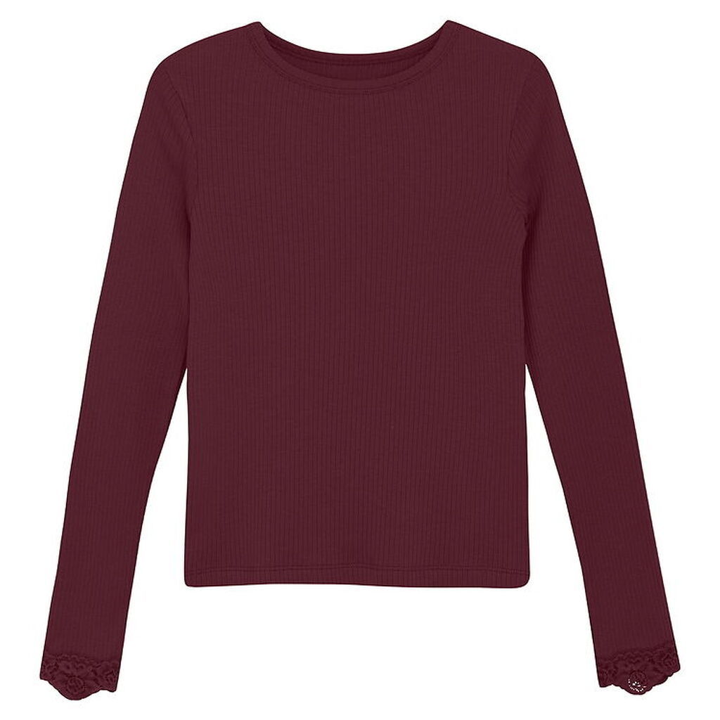 Creamie Bluse - Rib - Modal/Bomuld - Vineyard Wine